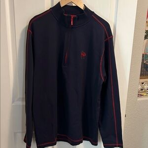 Horn Legend supima cotton Blue Pullover with Red Accents